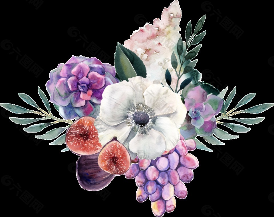 花叢套餐透明素材