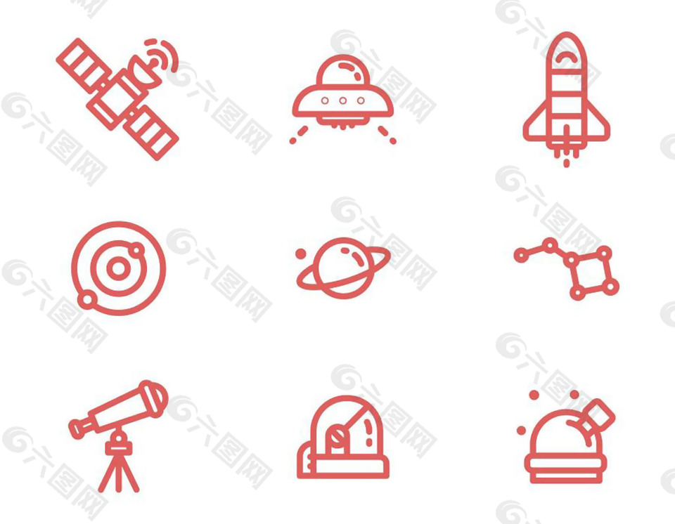 簡(jiǎn)單的太空?qǐng)D標(biāo)Sketch素材