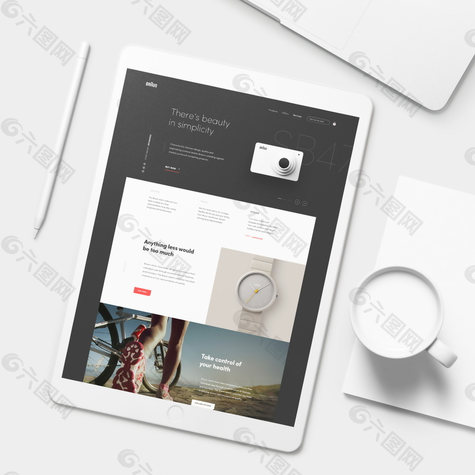 精美咖啡杯電子設備實物圖