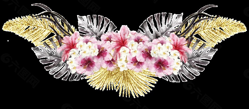 古典花卉透明素材