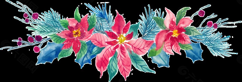 装饰花丛透明素材
