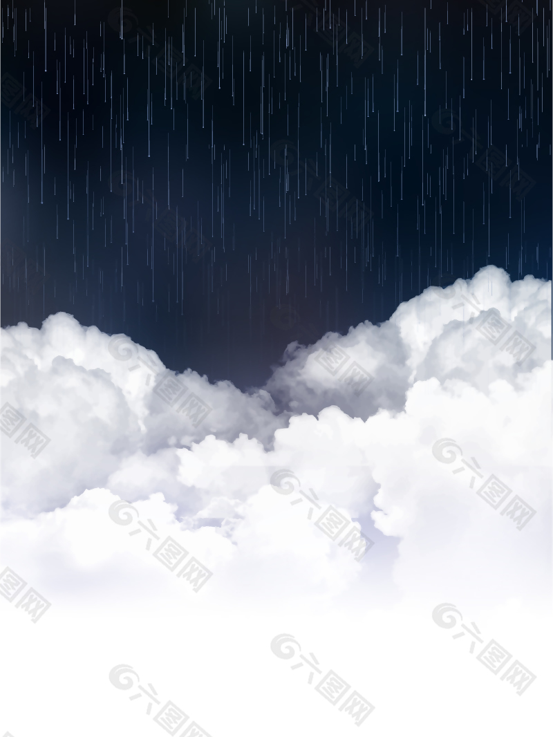 云層上的瓢潑大雨矢量