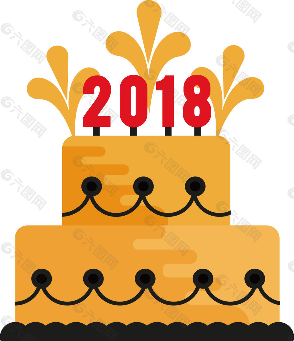 手繪2018蛋糕元素