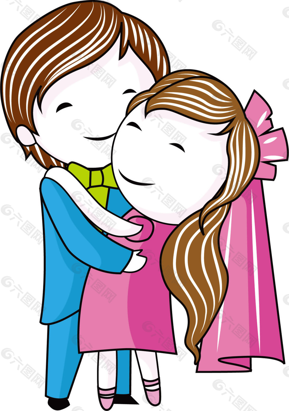 卡通結(jié)婚男女png元素素材