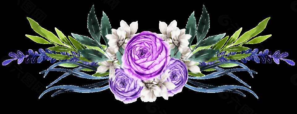 賀卡祝福花卉卡通透明素材