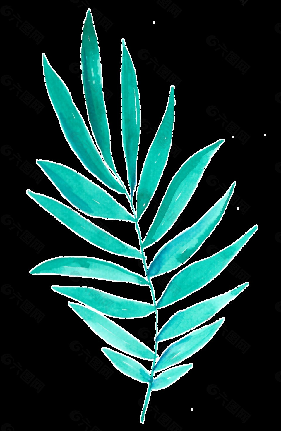 柳葉樹枝卡通透明素材