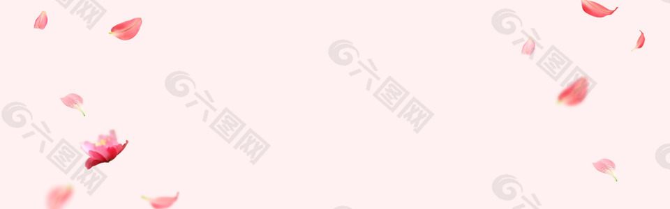 簡(jiǎn)約紅色花瓣banner背景素材