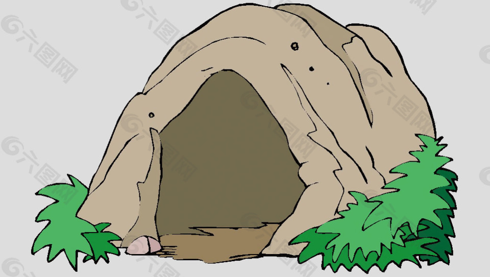 棕色山洞洞穴免摳psd透明素材