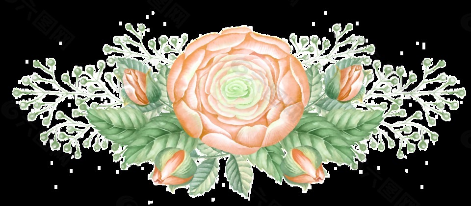 美麗鮮花卡通透明素材