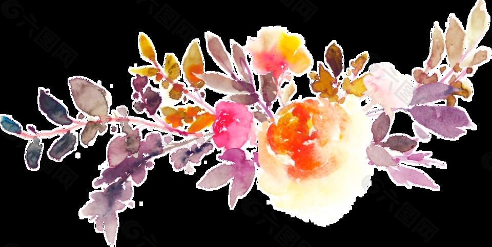 祝福贺卡花卉卡通透明装饰素材