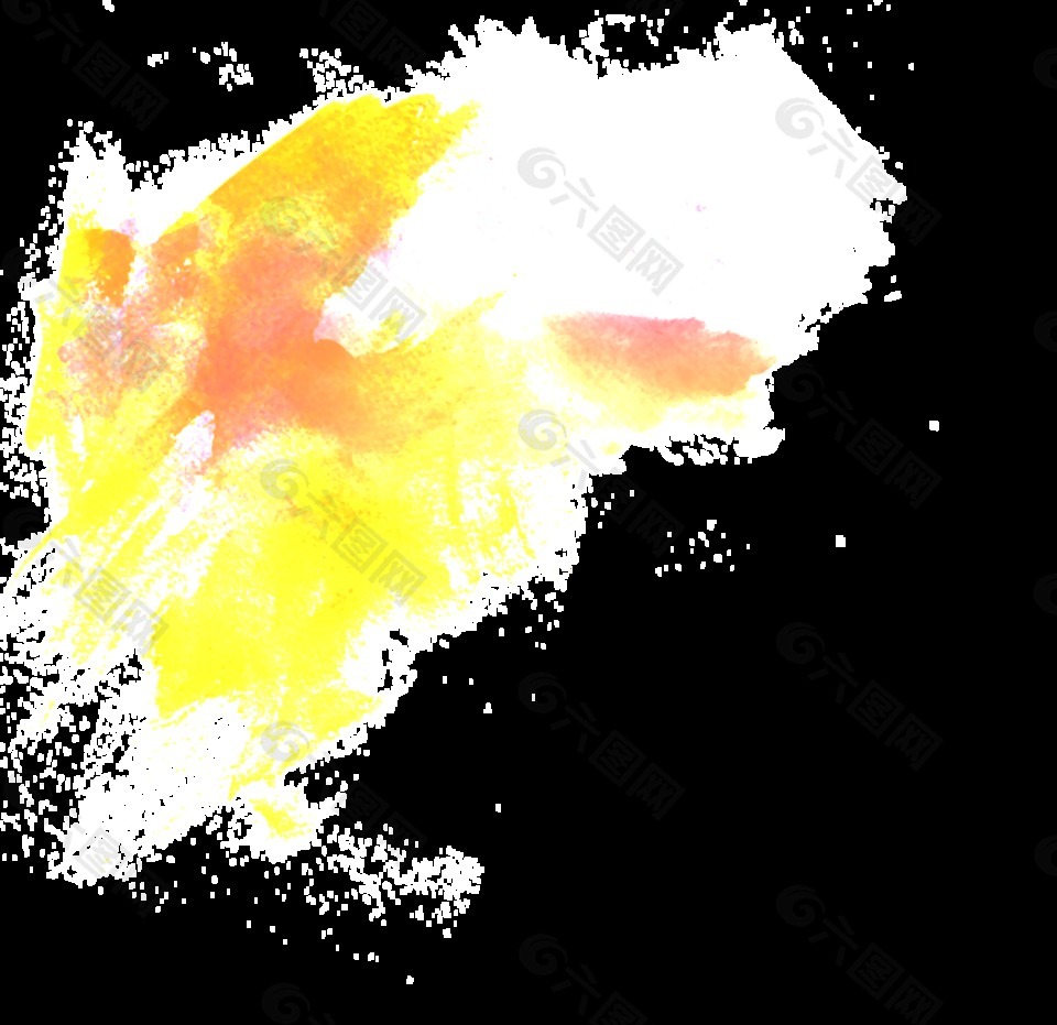 水彩潑墨涂鴉卡通透明素材
