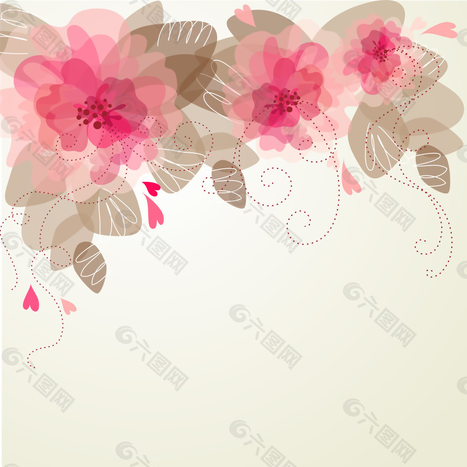夢(mèng)幻古典花紋花朵花卡