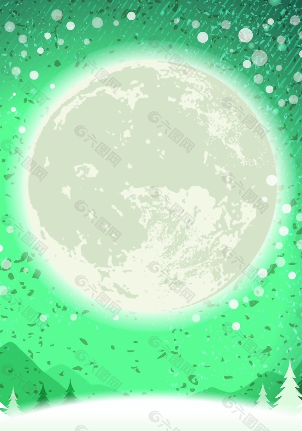 小清新月光背景模版