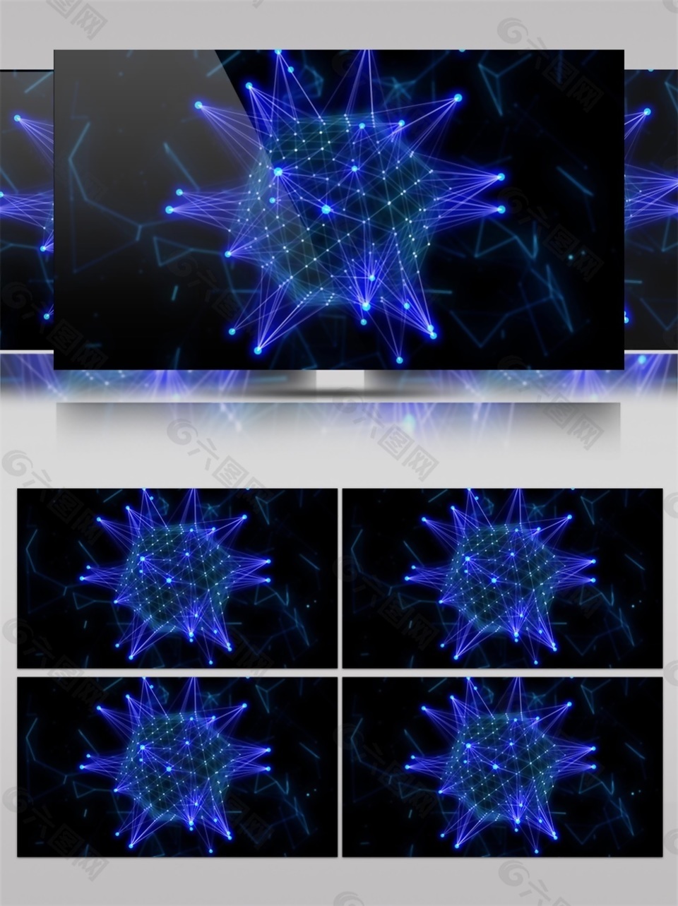 藍色光暈高清視頻素材