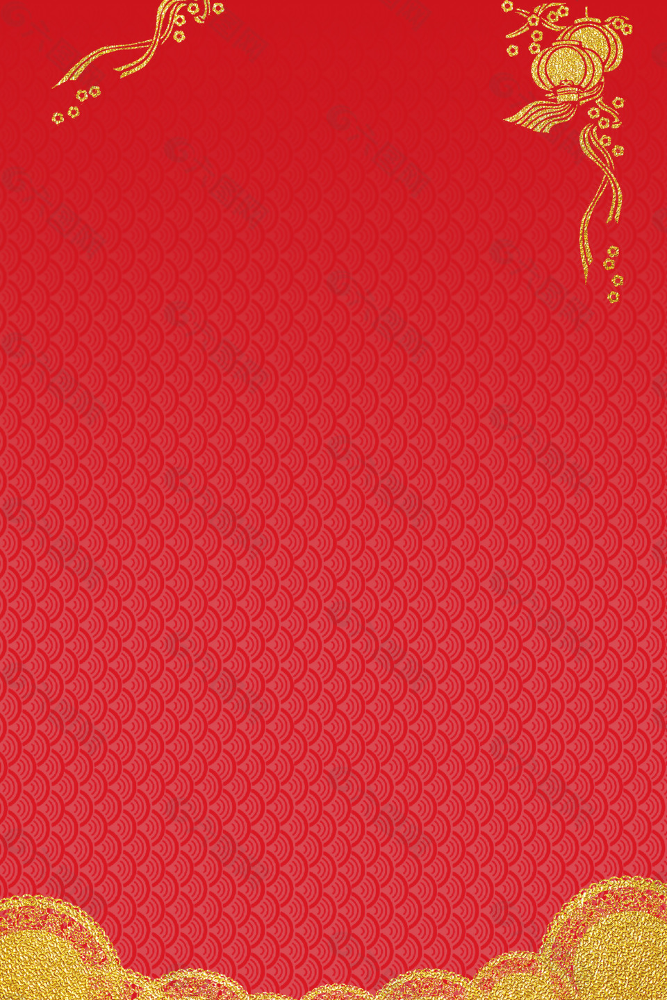 新春紅色喜慶祥云背景