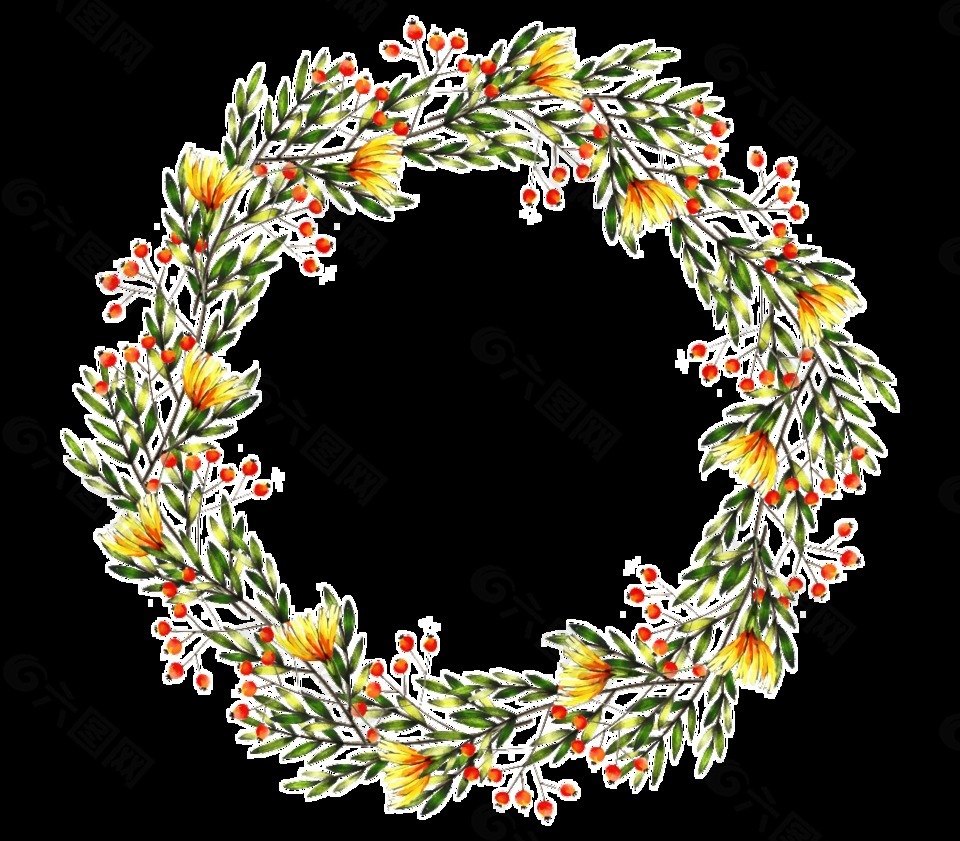 飛揚(yáng)花圈透明裝飾素材