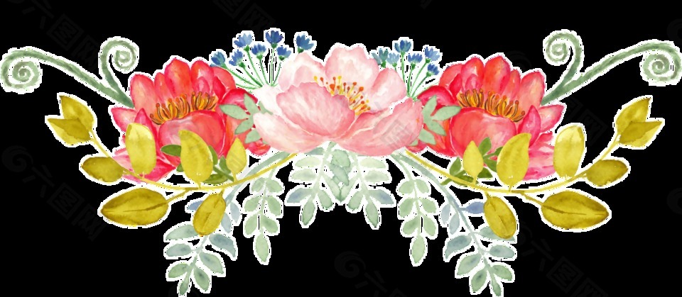 芬芳花卉透明裝飾素材