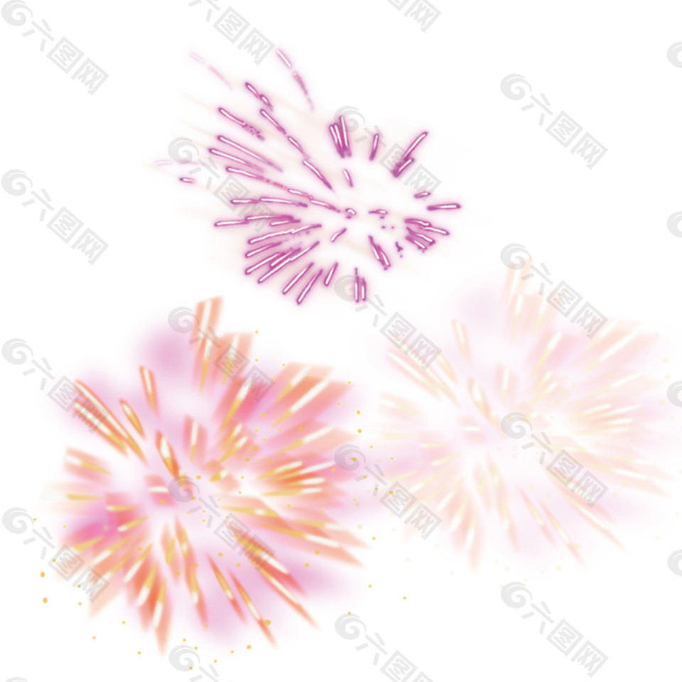 彩绘烟花图案PNG