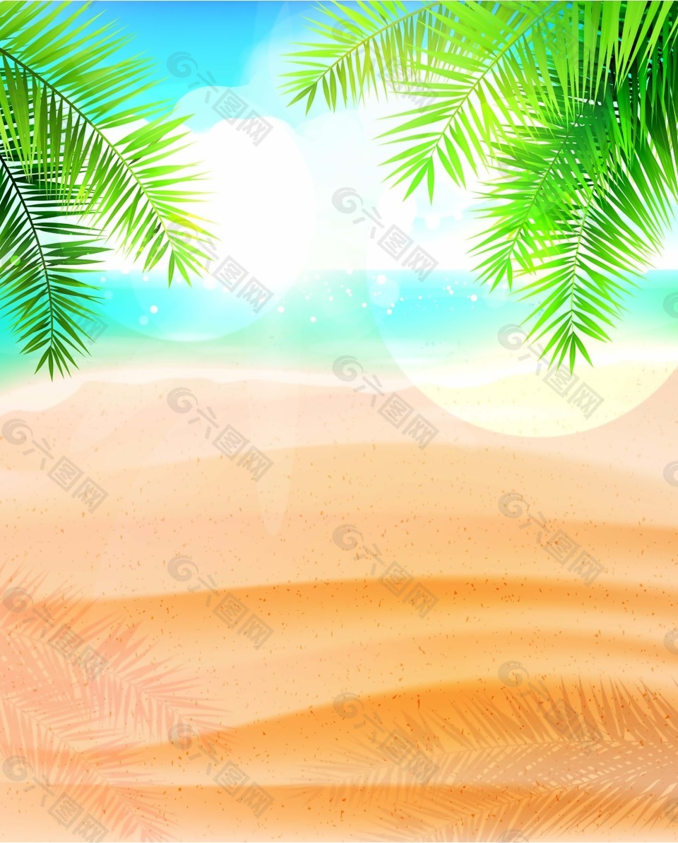 矢量沙滩背景