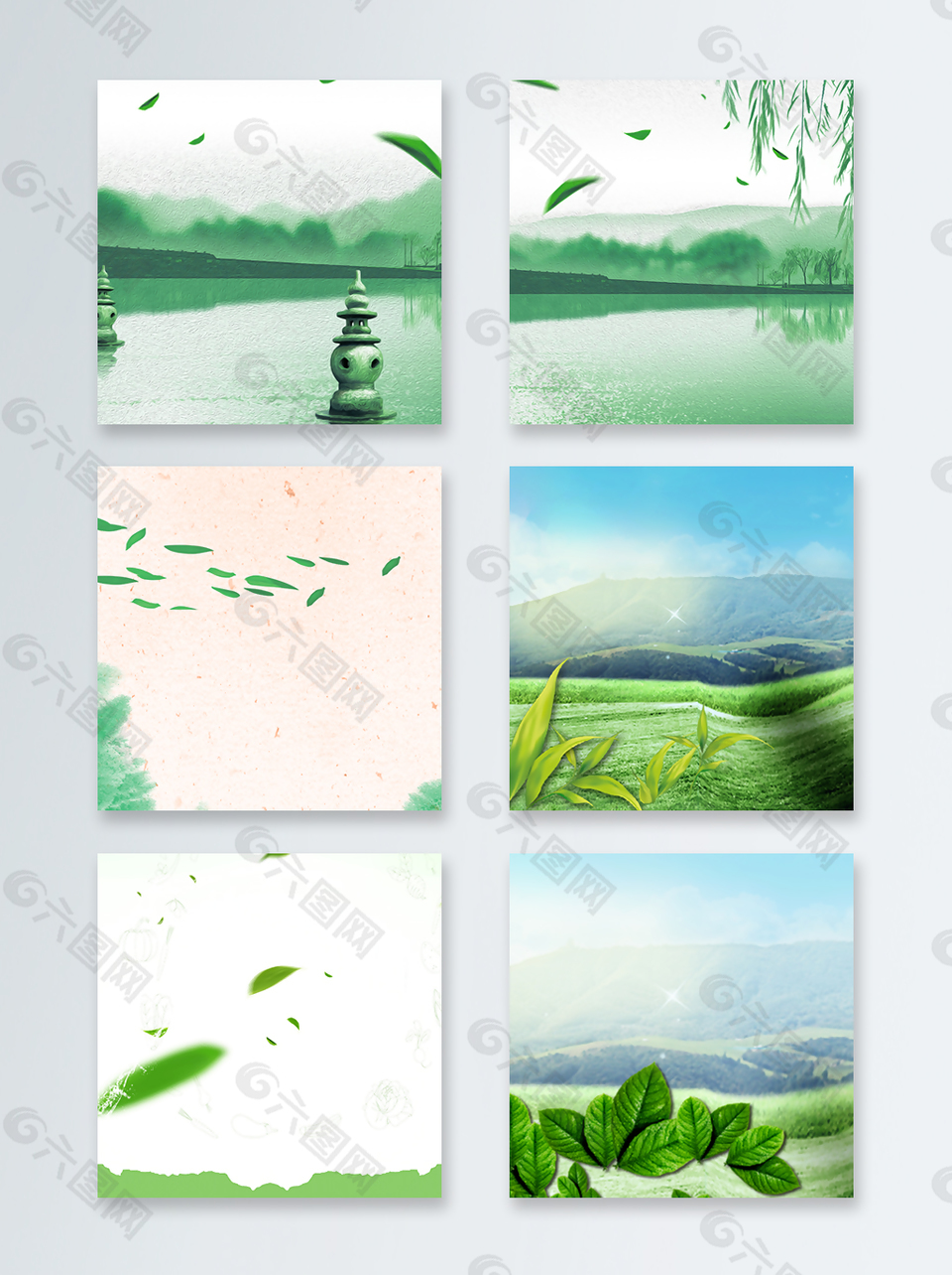 綠色葉子裝飾主圖背景