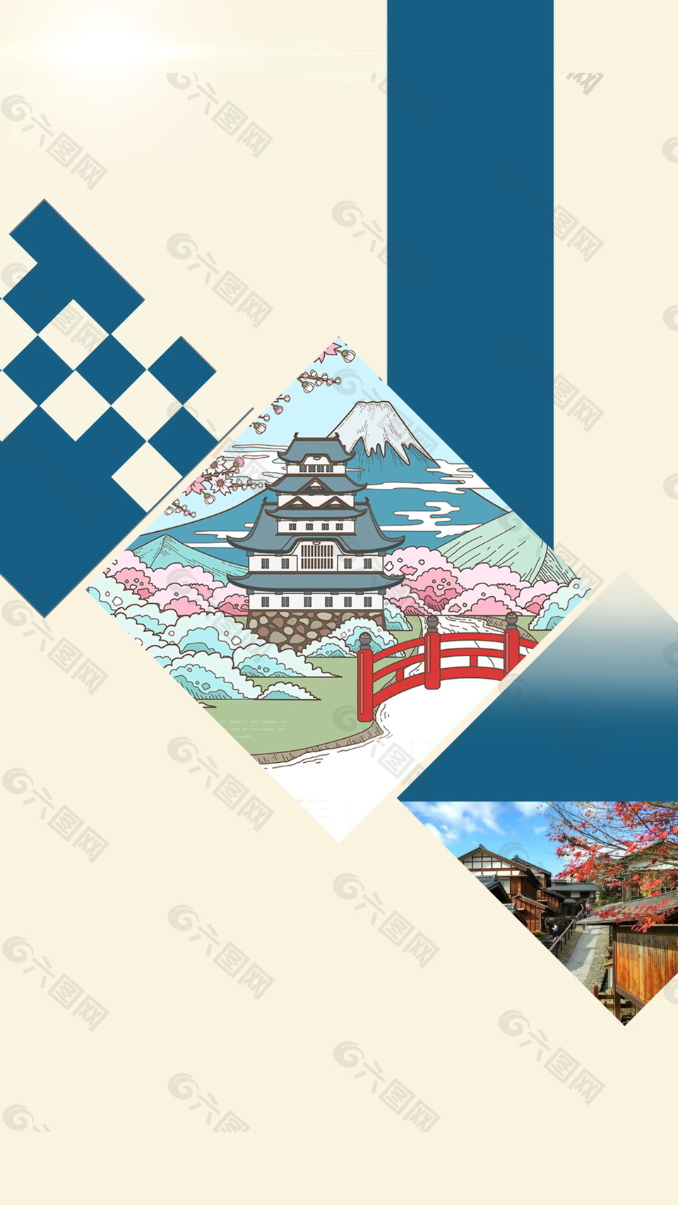 日本旅游海報背景設(shè)計