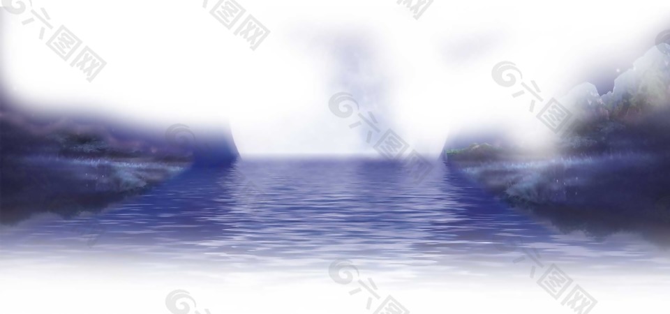 卡通一望無(wú)際大海png元素