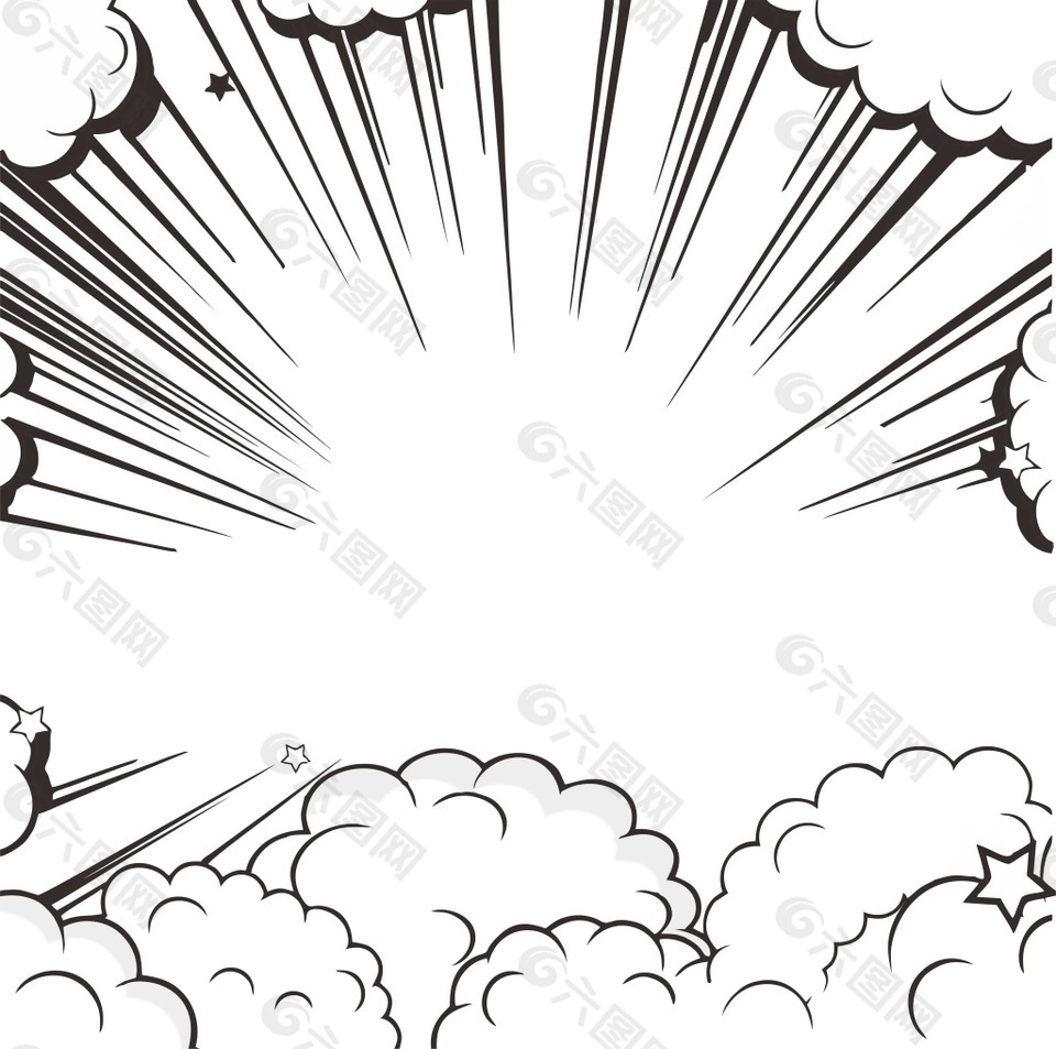 創(chuàng)意動(dòng)漫爆炸場(chǎng)景png元素