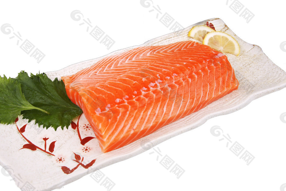 精致方形三文魚日式料理美食產(chǎn)品實物