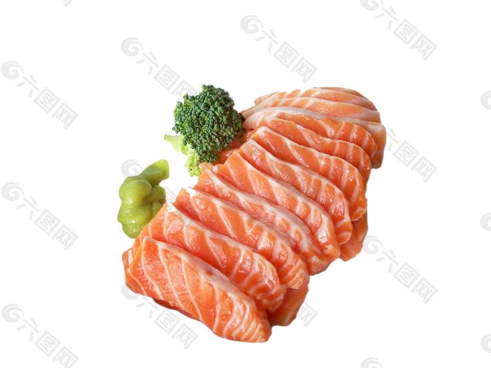 精致紋理分明三文魚料理美食產(chǎn)品實(shí)物