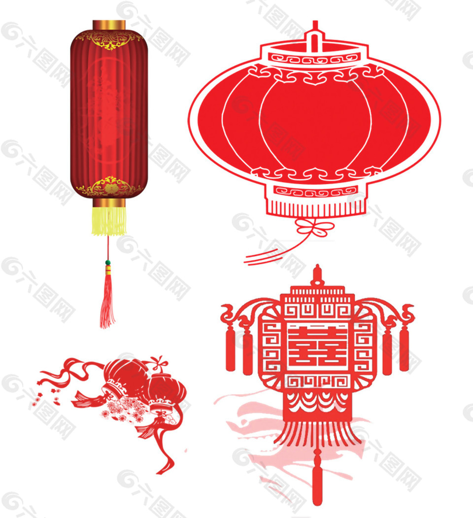 中式新年燈籠元素