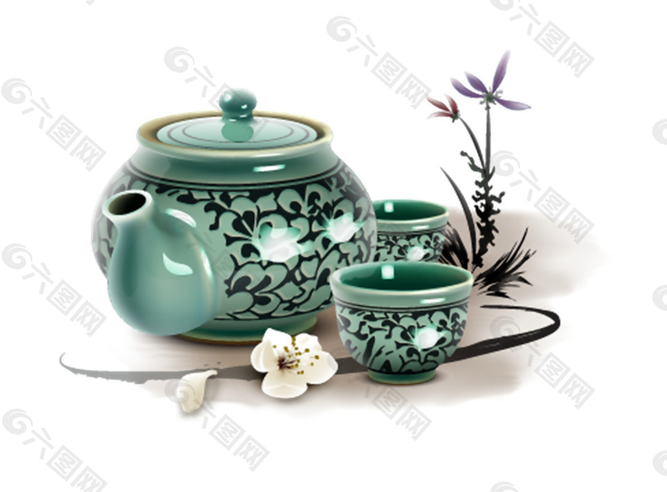 雅致綠色亮面茶壺產(chǎn)品實物