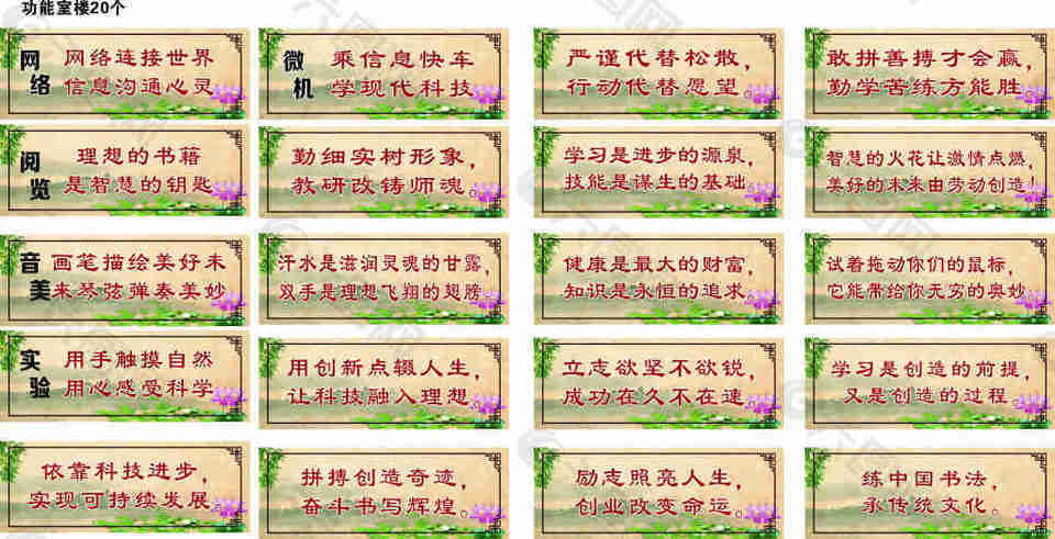 功能室校園文化展板