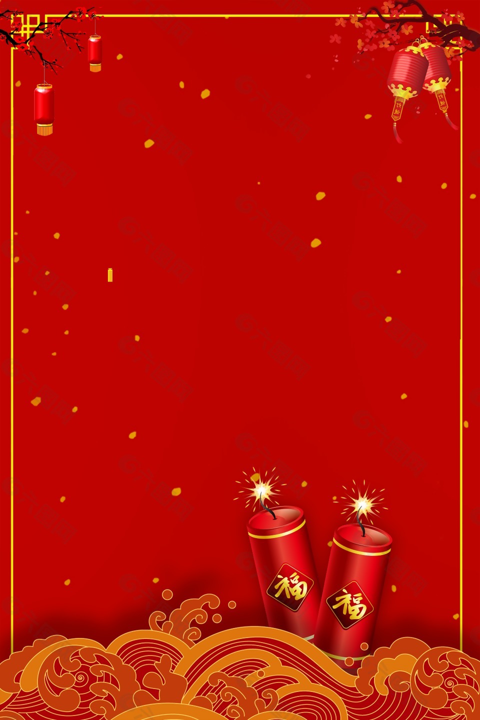 紅色中式新年喜慶背景
