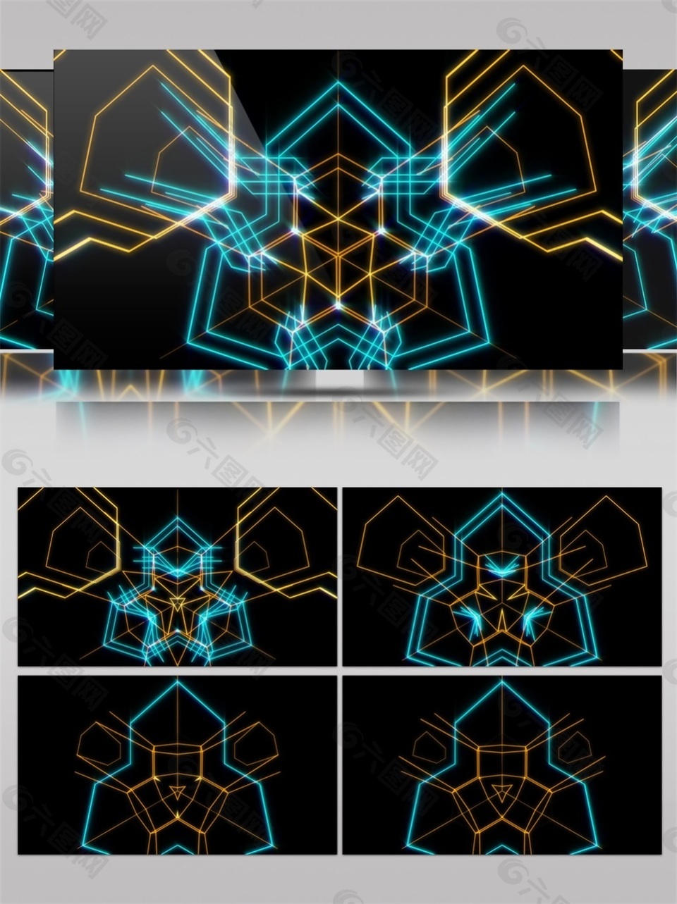 金色迷幻三角視頻素材