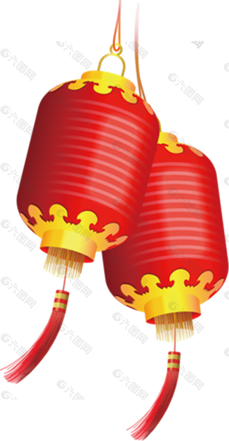 中式新年大紅燈籠元素