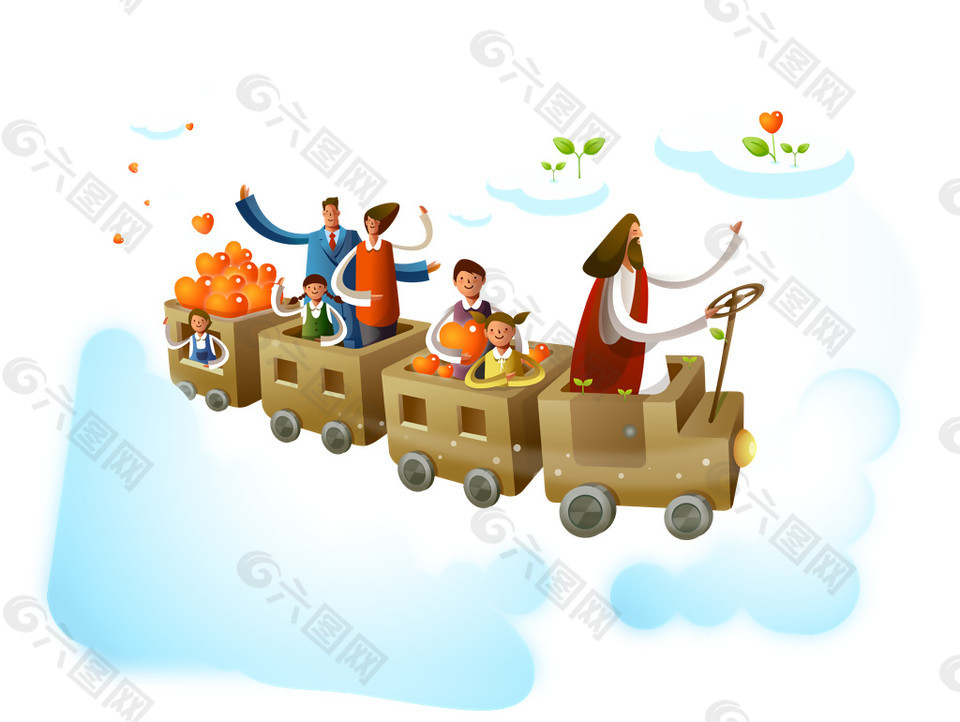 卡通火車元素