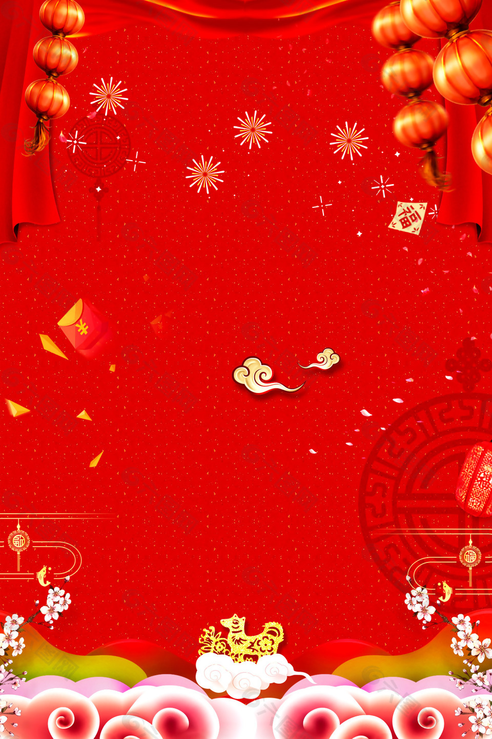 红色喜庆新年背景