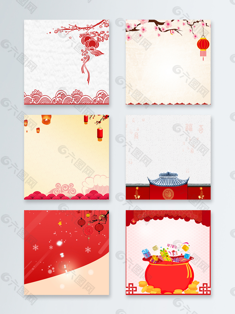 紅色中國(guó)喜慶新春主圖背景