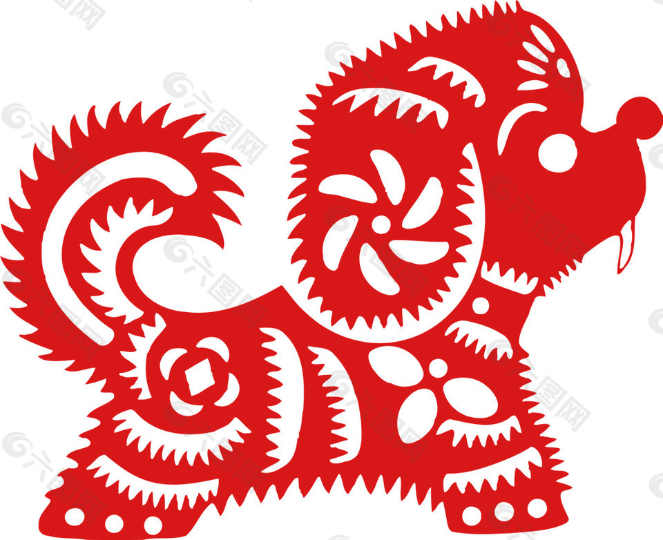 可愛狗狗剪紙素材