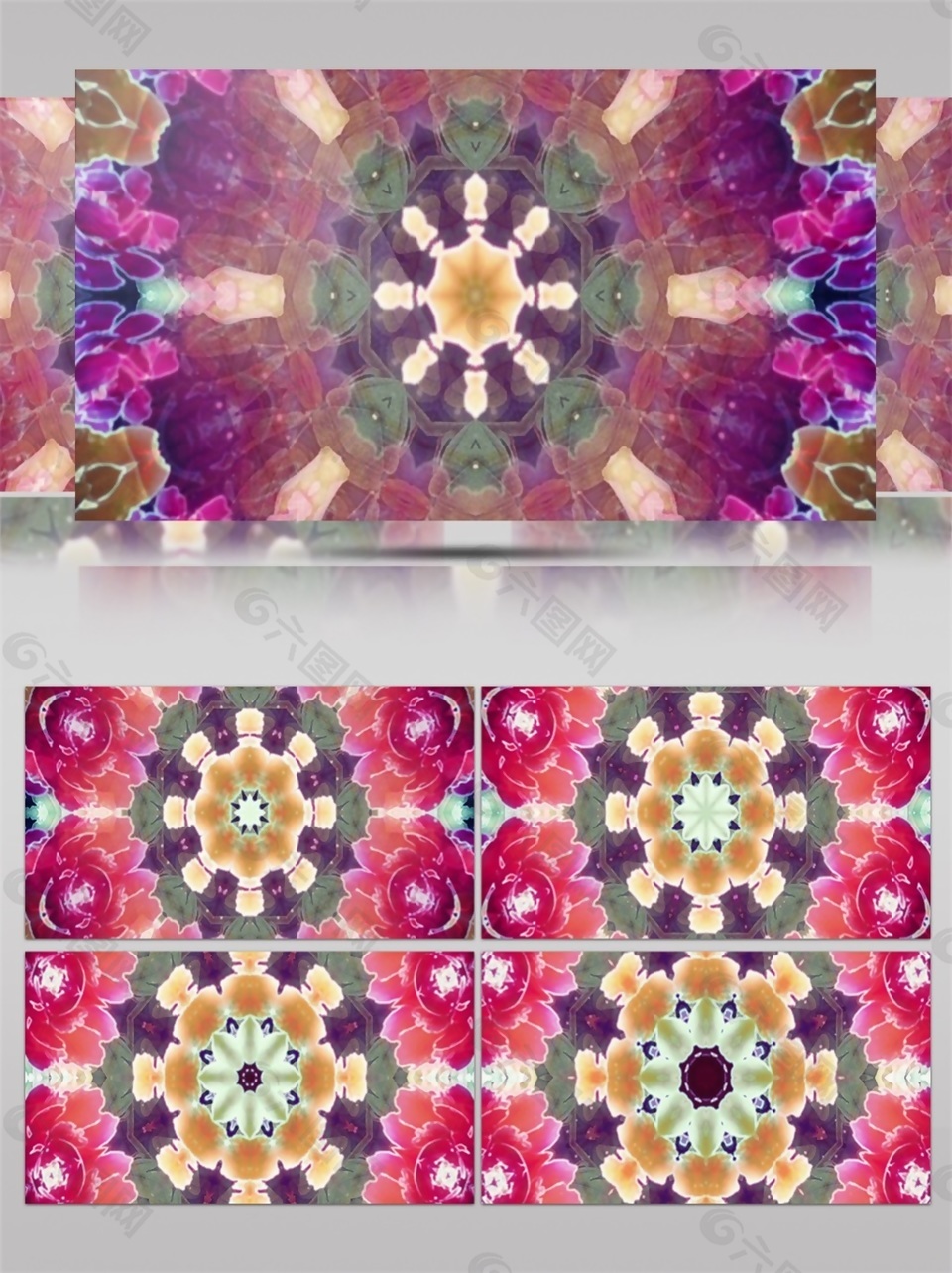 紫色迷幻萬花筒視頻素材