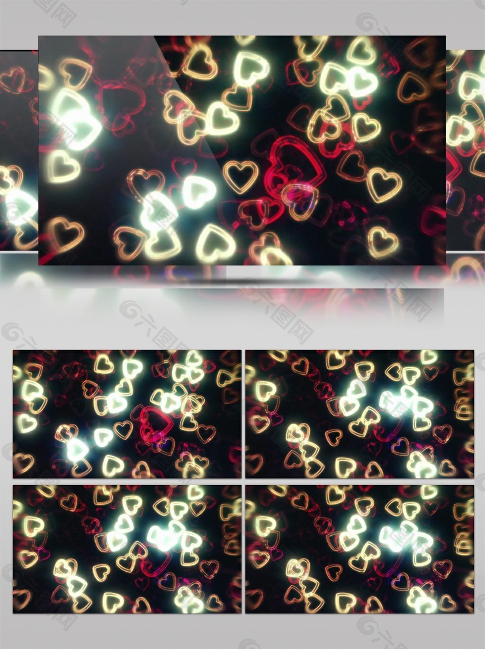 簡約唯美浪漫黃色愛心動感視頻素材