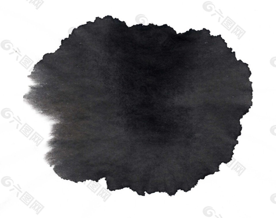 黑色渲染墨汁png元素