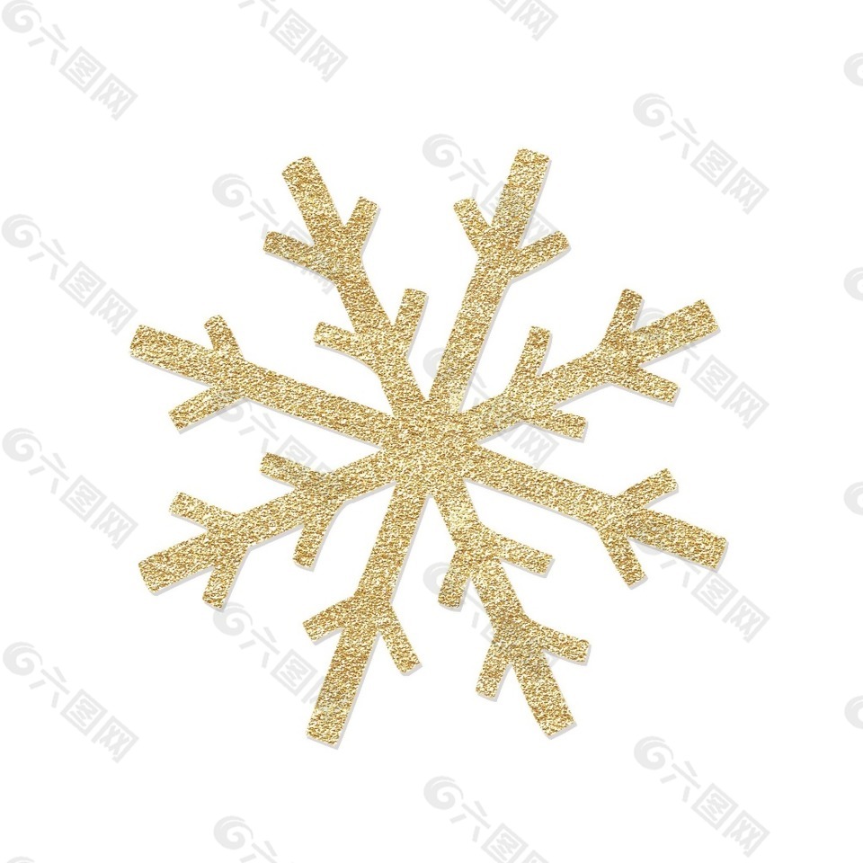 金色雪花裝飾png元素