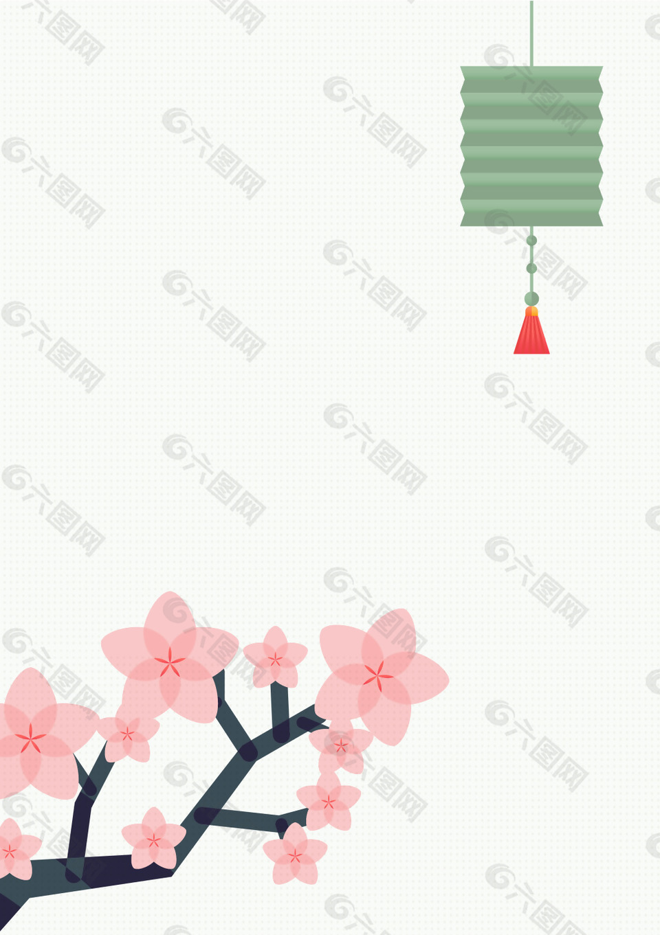 矢量日系櫻花紙燈籠節(jié)日背景