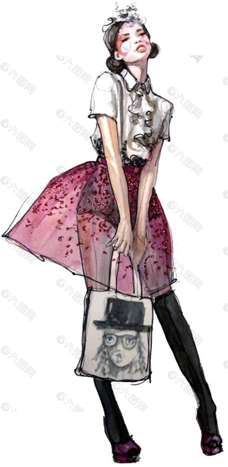 清新薄紗裙女裝效果圖