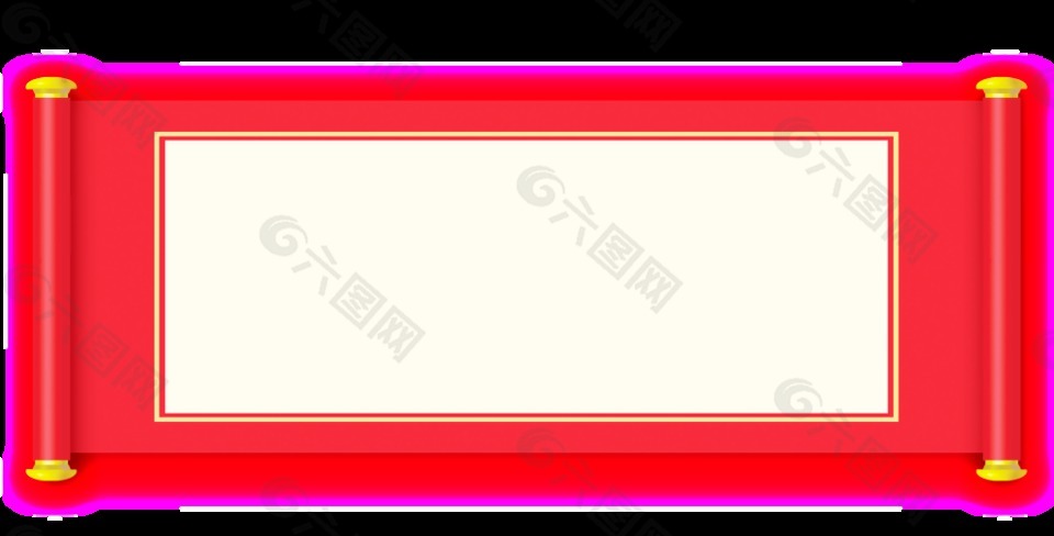 簡潔設(shè)計(jì)長方形橫幅邊框透明素材圖