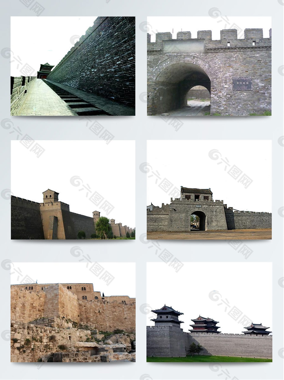 中國(guó)風(fēng)古代堅(jiān)挺城樓城墻建筑