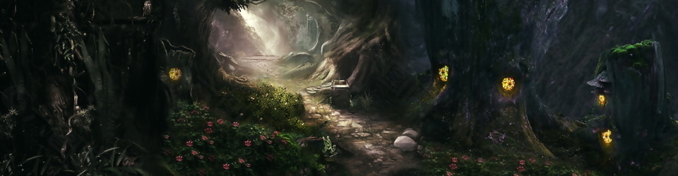 清新森林系banner背景