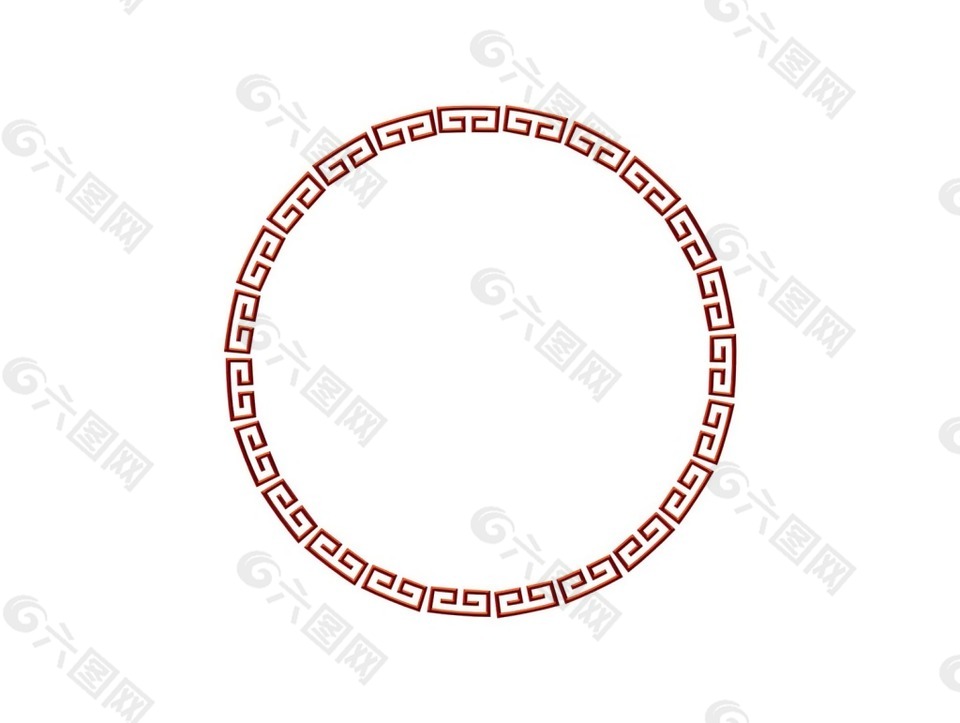 簡(jiǎn)約紅色圓形花紋元素