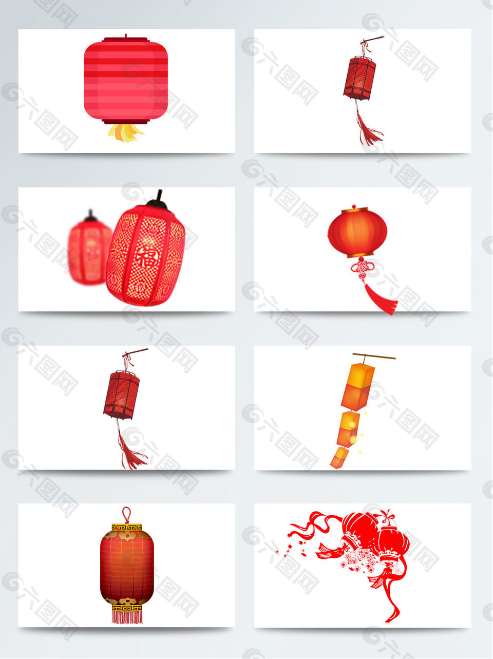 紅色喜慶燈籠素材